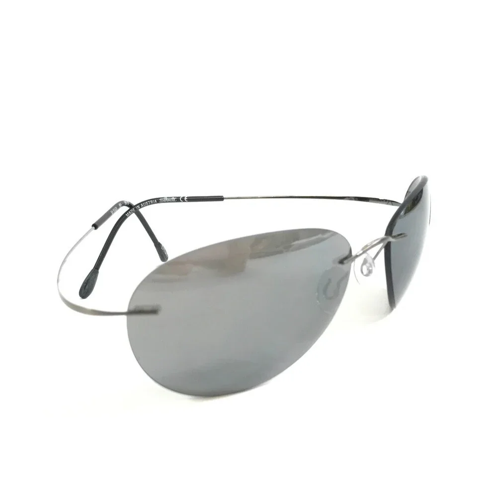 Silhouette Sunglasses M8568 /68 6078 Gray Rimless Frames with Mirror Gray Lenses